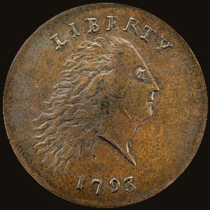 Obverse of a Flowing Hair Chain Cent.