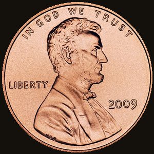 Obverse of a Lincoln Bicentennial Cents.
