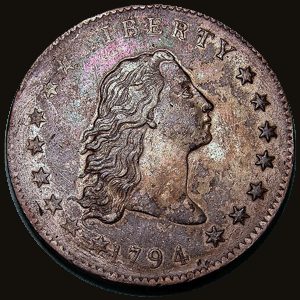 Obverse of a Flowing Hair Dollar.