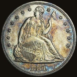 Obverse of a Seated Liberty Dollar.
