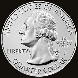 Obverse of a America the Beautiful Quarters.