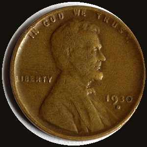 Lincoln cent, Very Fine (VF-20 to VF-35)