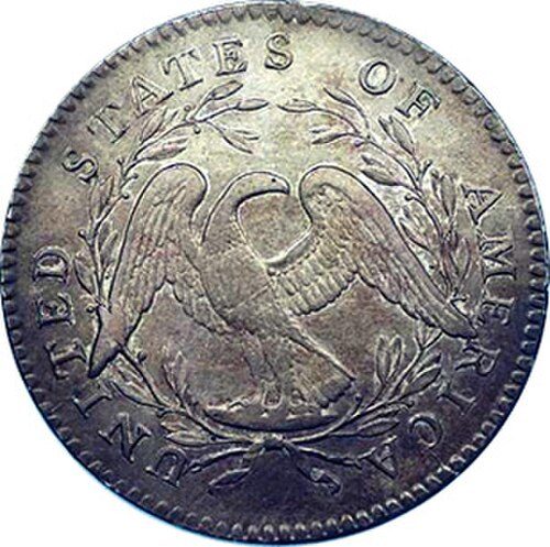 Reverse of a Flowing Hair Half Dollar.
