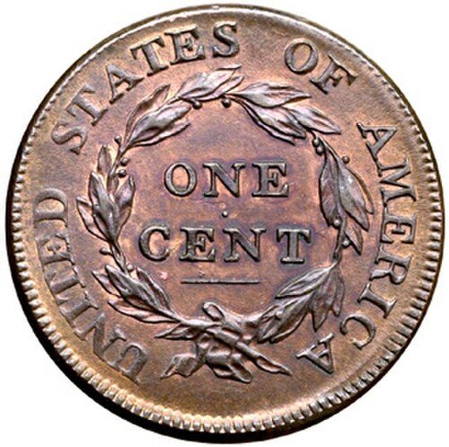 Reverse of a Classic Head Large Cent.