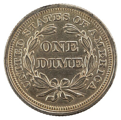 Reverse of a Seated Liberty Dime.