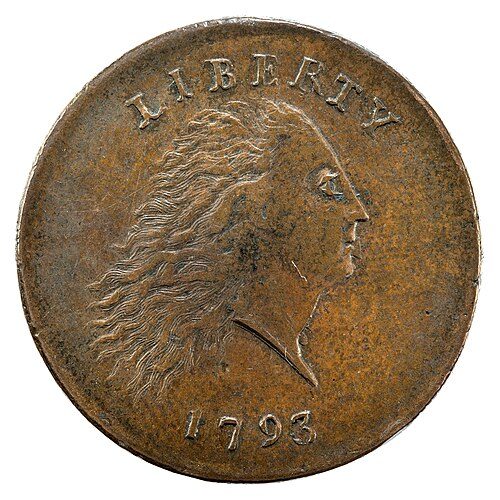 Obverse of a Flowing Hair Chain Cent.