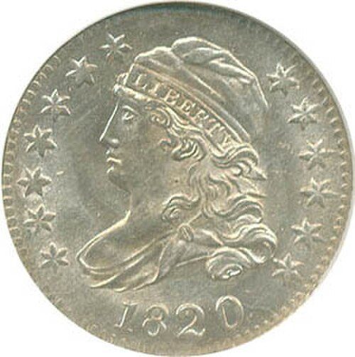 Obverse of a Capped Bust Dime.