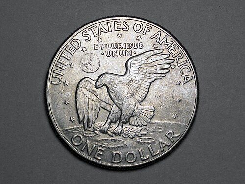 Reverse of a Eisenhower Dollar.