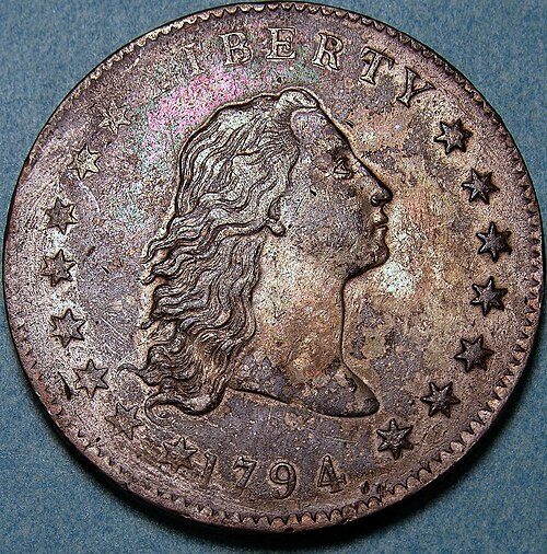 Obverse of a Flowing Hair Dollar.